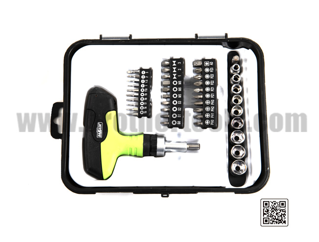Hand Tool Kit with Plastic Toolbox Storage Case